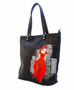 Borsa dipinta a mano - Lady in red