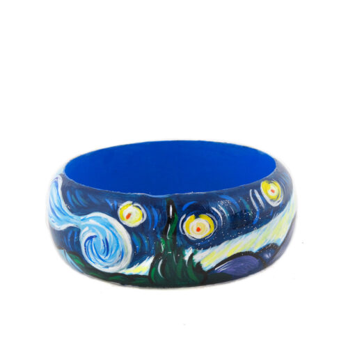 Bracciale dipinto a mano – La notte stellata di Van Gogh