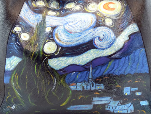 Borsa dipinta a mano – La Notte stellata di Van Gogh