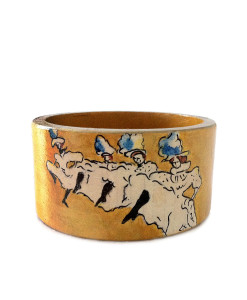 Bracciale dipinto a mano – La Troupe de M.lle Eglantine di Lautrec