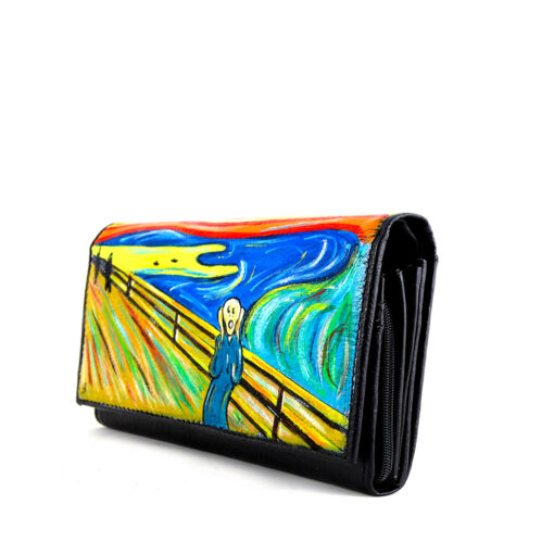 Portafoglio dipinto a mano – L’urlo di Munch