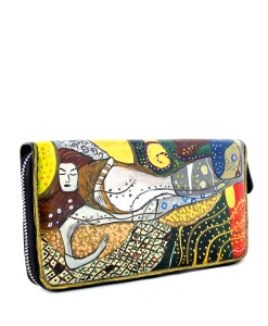 Portafoglio dipinto a mano – Serpenti d’acqua di Klimt