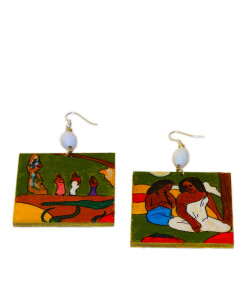 Orecchini dipinti a mano – Giocosità (Arearea) di Gauguin