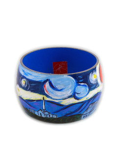 Bracciale dipinto a mano – Notte stellata di Van Gogh