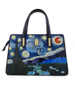 Borsa dipinta a mano – La notte stellata di Van Gogh