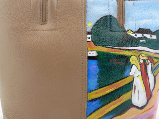 Borsa dipinta a mano – Ragazze sul ponte di Munch