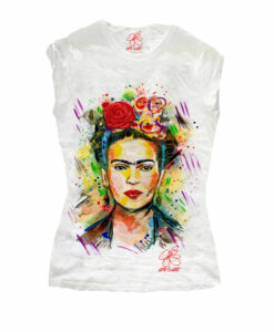 T-shirt dipinta a mano - I love Frida Kahlo