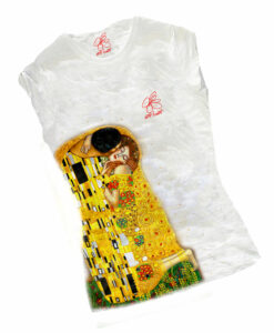 T-shirt dipinta a mano - Il bacio di Klimt