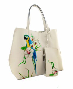 Borsa dipinta a mano – Blue parrot