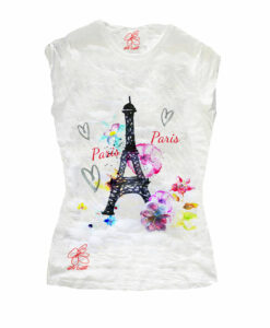 T-shirt dipinta a mano - Paris Paris