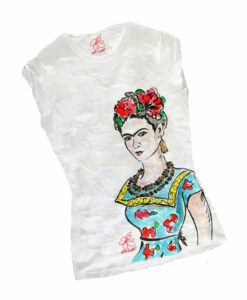 T-shirt dipinta a mano – Passione per Frida color