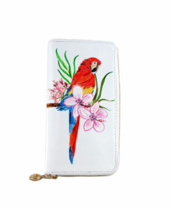 Portafoglio dipinto a mano – Red parrot