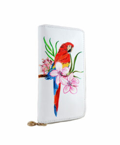 Portafoglio dipinto a mano – Red parrot