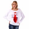 Maglia pipistrello dipinta a mano - Lady in red