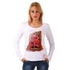 Maglia con scollo a V dipinta a mano - Picture girl