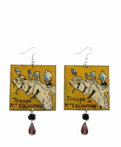 Orecchini dipinti a mano – La Troupe de M.lle Eglantine di Lautrec