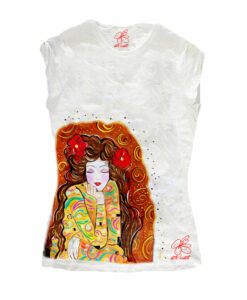 T-shirt dipinta a mano - Omaggio a Gustav Klimt