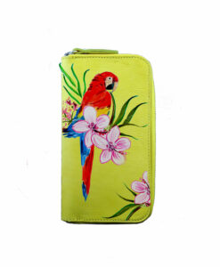 Portafoglio dipinto a mano – Red parrot