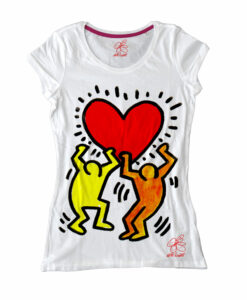 Maglietta dipinta a mano - Omaggio a Keith Haring