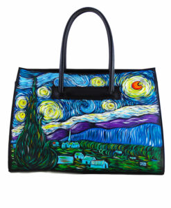 Borsa dipinta a mano - La notte stellata di Van Gogh