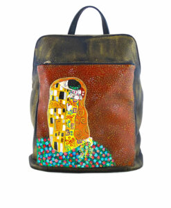 Borsa zaino dipinta a mano – Il bacio di Klimt