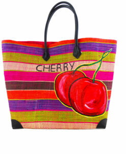 Borsa dipinta a mano in paglia – Cherry