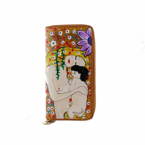 Portafoglio dipinto a mano – Madre e figlio di Klimt