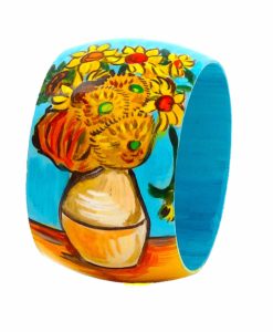 Bracciale dipinto a mano - I girasoli di Van Gogh