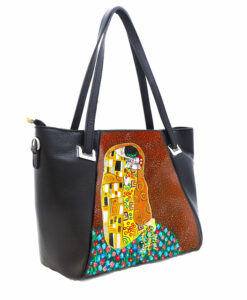 Borsa in pelle dipinta a mano – Il bacio di Klimt