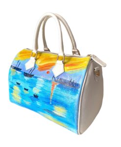 Borsa dipinta a mano – Levar del sole di Monet