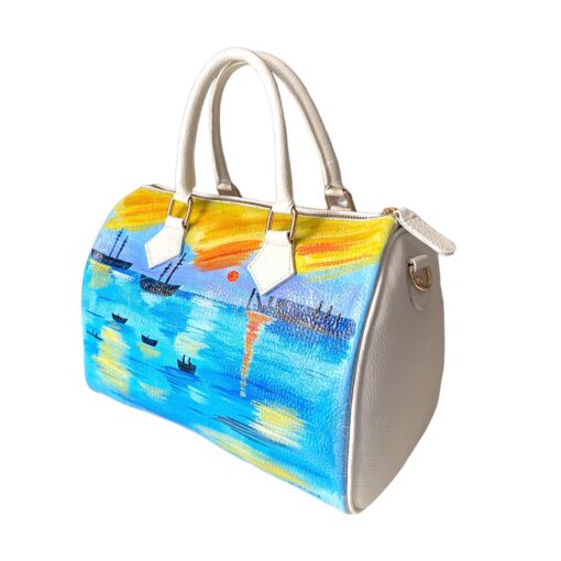 Borsa dipinta a mano – Levar del sole di Monet