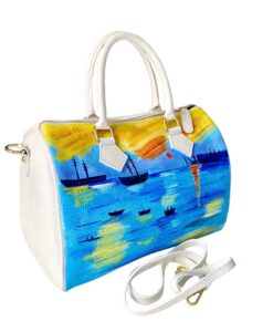 Borsa dipinta a mano – Levar del sole di Monet